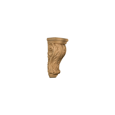 OSBORNE WOOD PRODUCTS 12 x 5 1/4 x 4 1/4 Mid-Sized Carved Acanthus Leaf Corbel in Rubberwood 891824RW